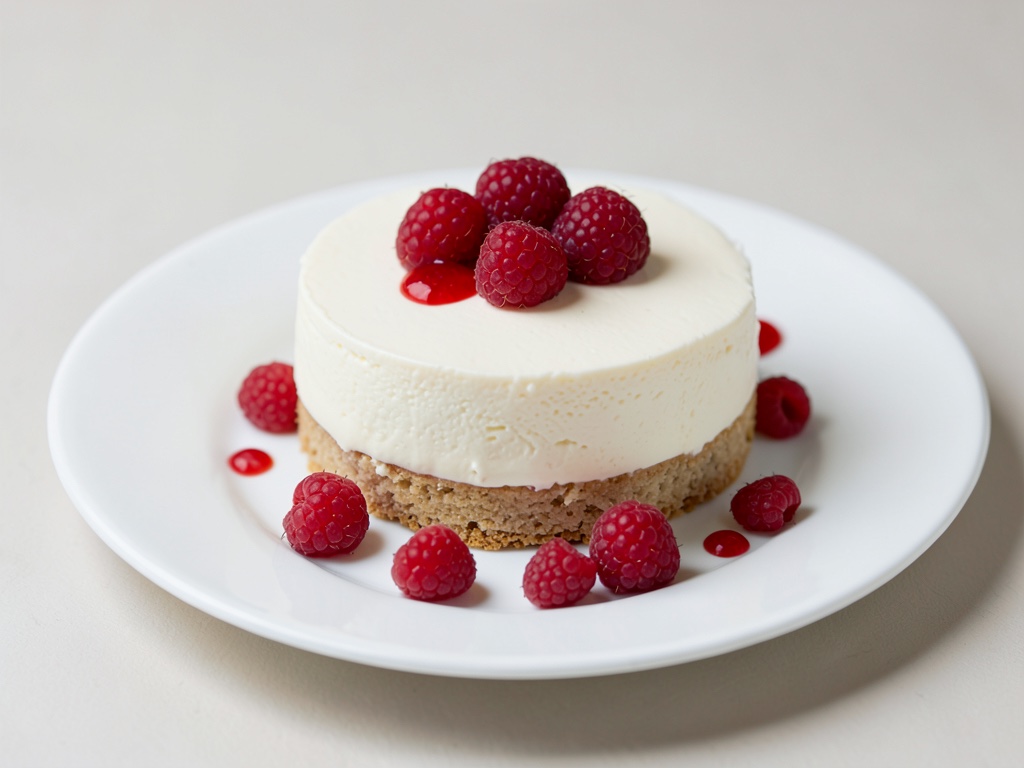 Torta alla crema alla vaniglia con lamponi