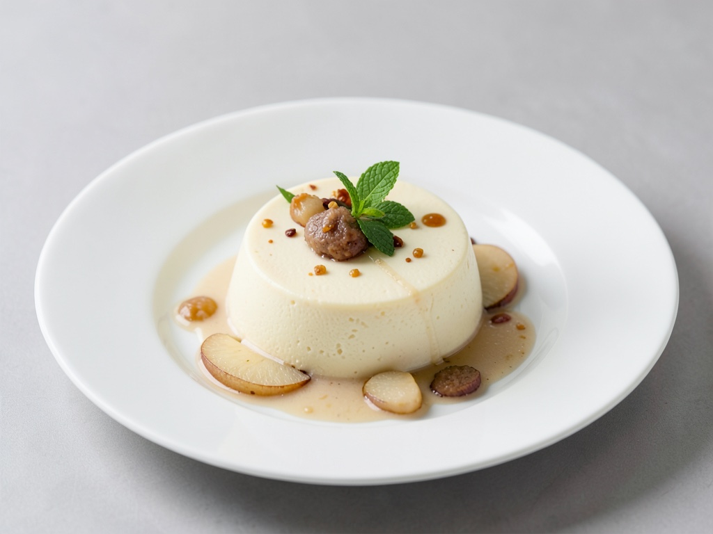 Vanillepudding mit Birnenmus