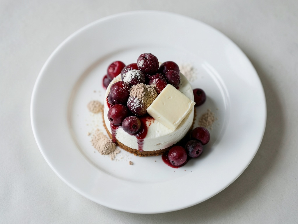 Cremoso budino alla vaniglia con nuci caramellate e frutti di bosco freschi