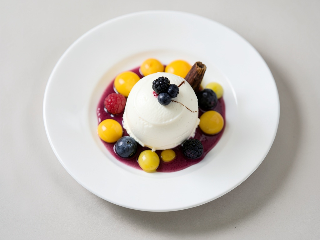 Gelato alla vaniglia con frutti di bosco