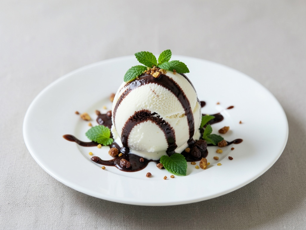 Gelato alla vaniglia fatto in casa con strisce di cioccolato