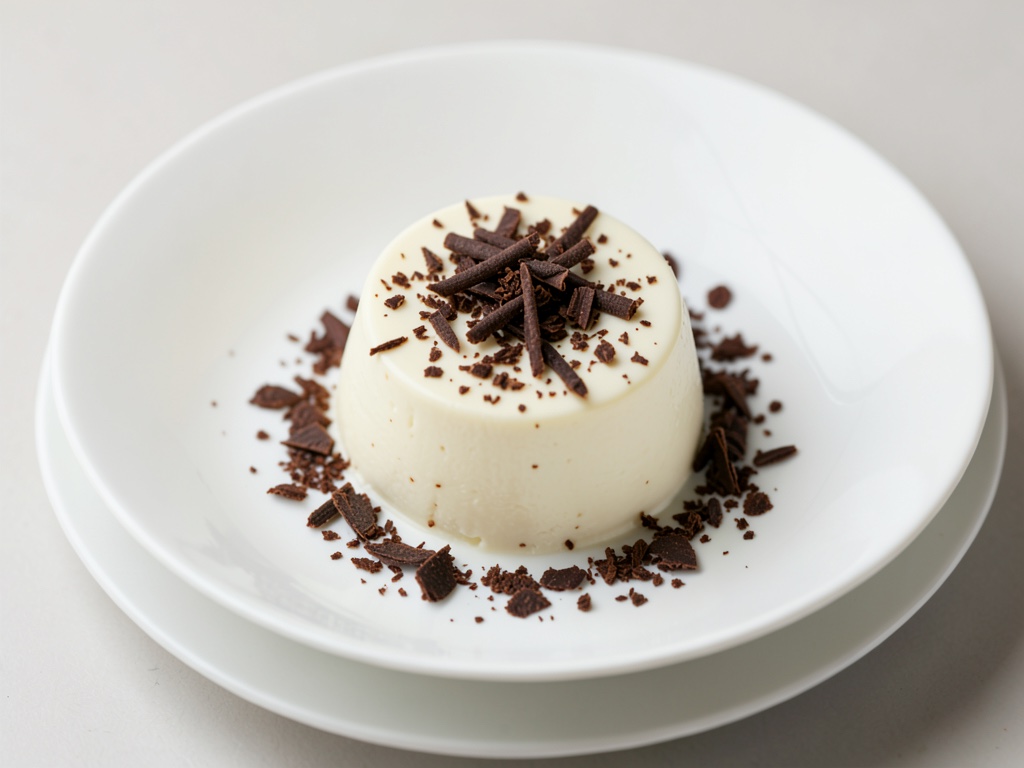 Puding de vainilla con virutas de chocolate