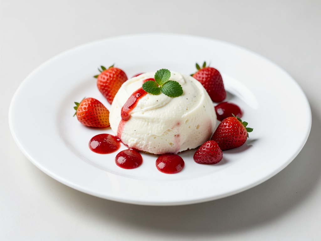 Cremiger Vanillequark mit frischen Erdbeeren