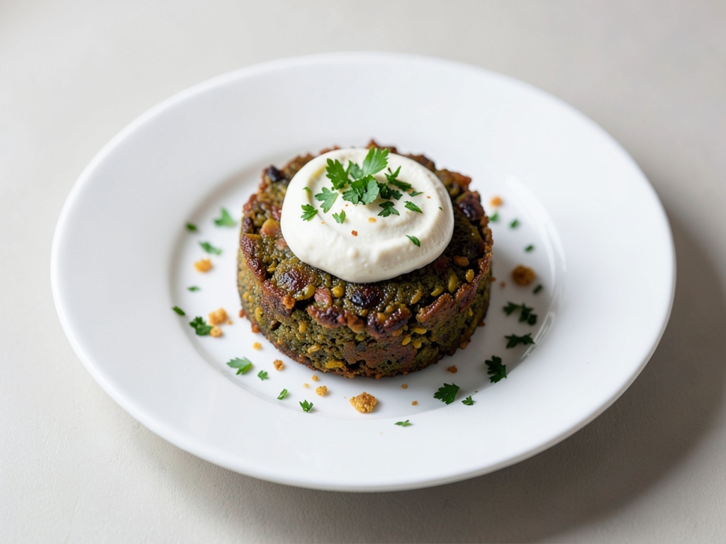 Falafel vegano crujiente con salsa de yogur y tahini