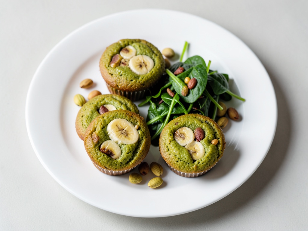 Vegane grüne Muffins mit Banane