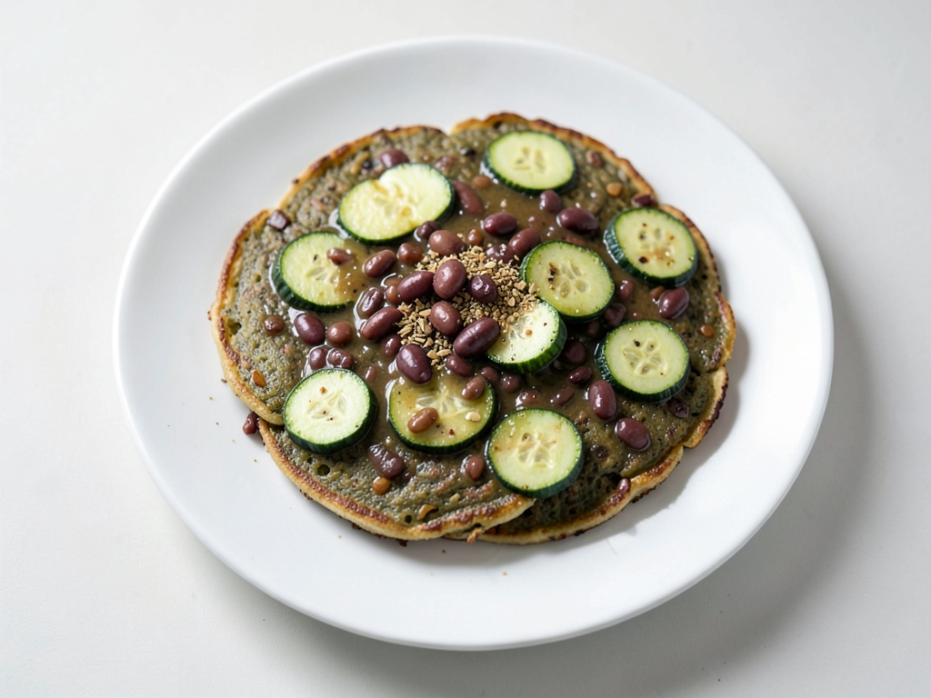 Pancakes de lentilles végans au zaziki de courgette