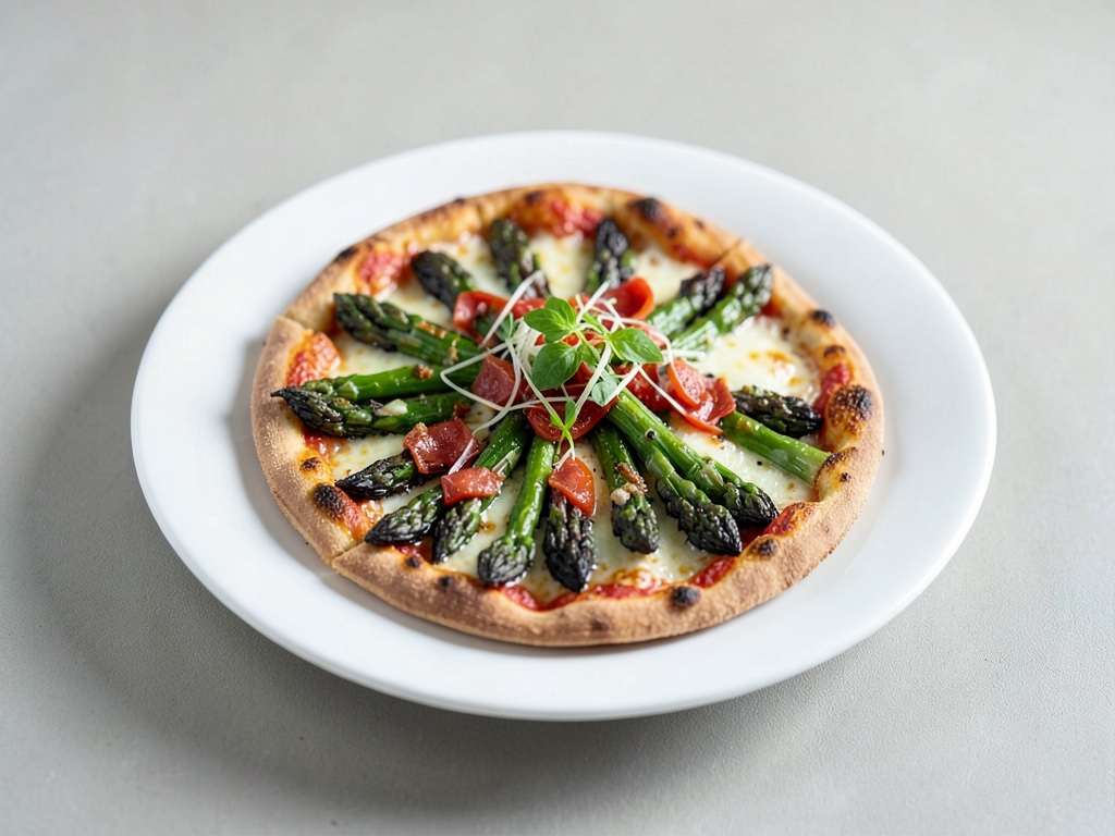 Vegane Spargelpizza