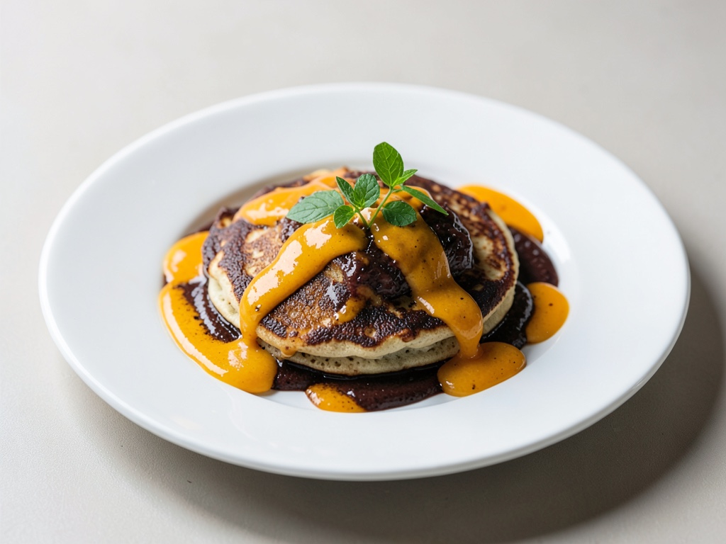 Crêpes véganes au chocolat avec sauce à l'orange