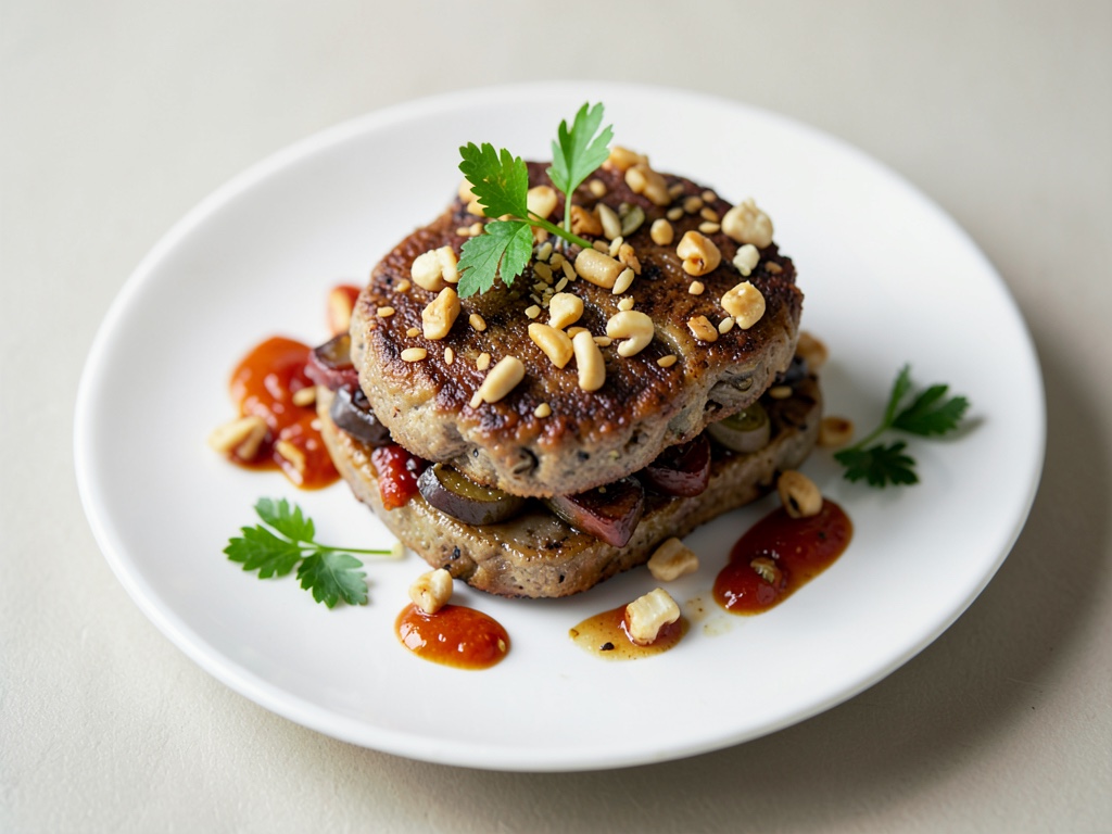 Hamburger vegani alle noci e funghi