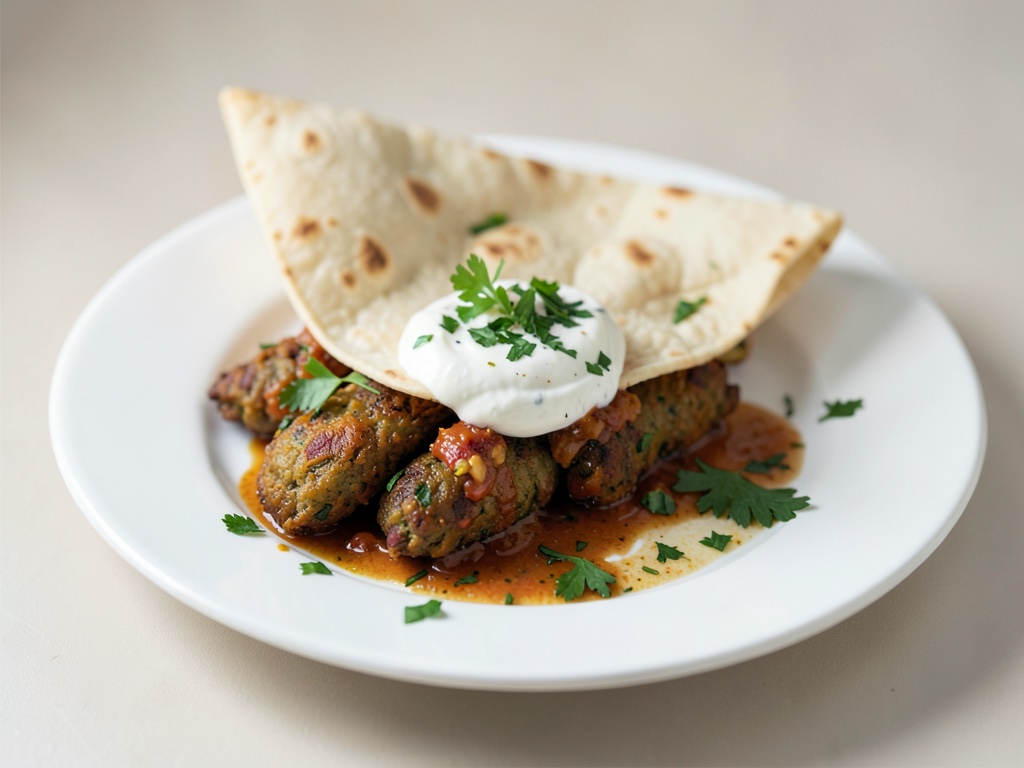Pita croustillant aux falafels avec sauce yaourt