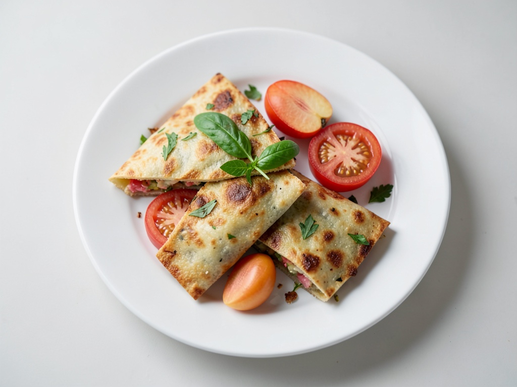Quesadillas di verdure con salsa di albicocche