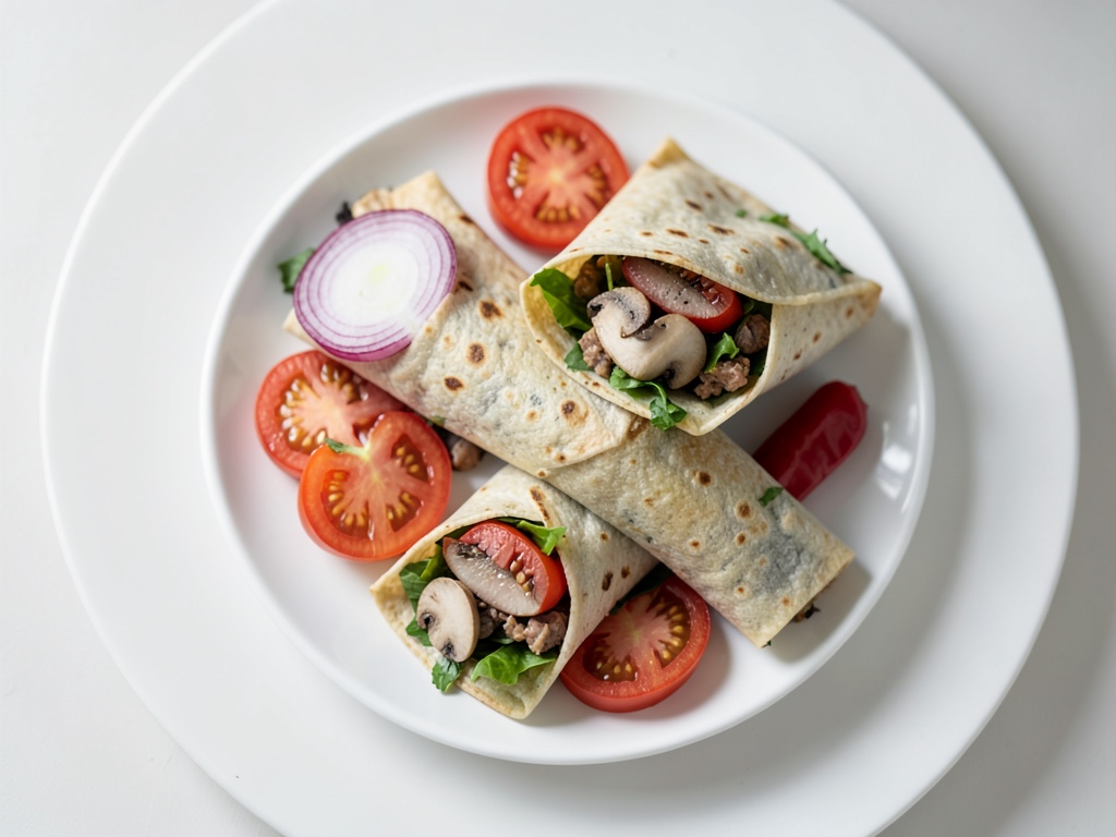 Wrap integrali vegani con dip allo yogurt