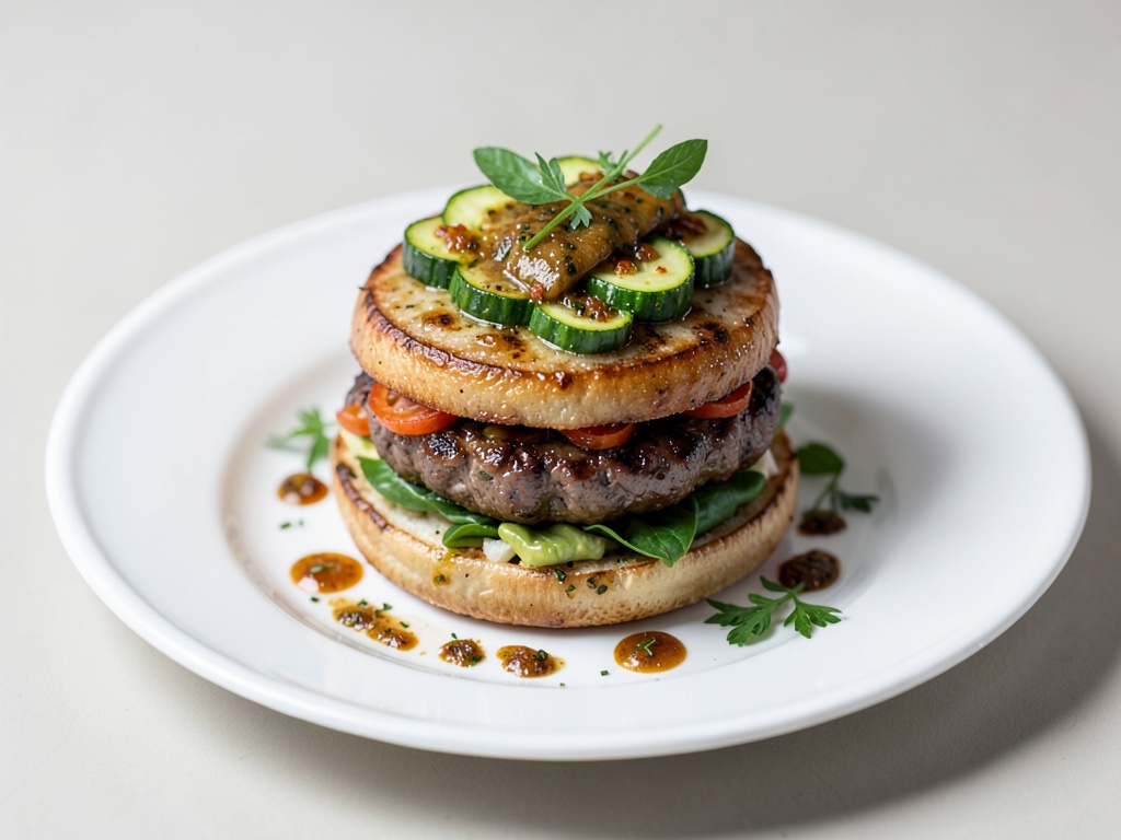 Hamburger alle verdure con topping di zucchine marinato