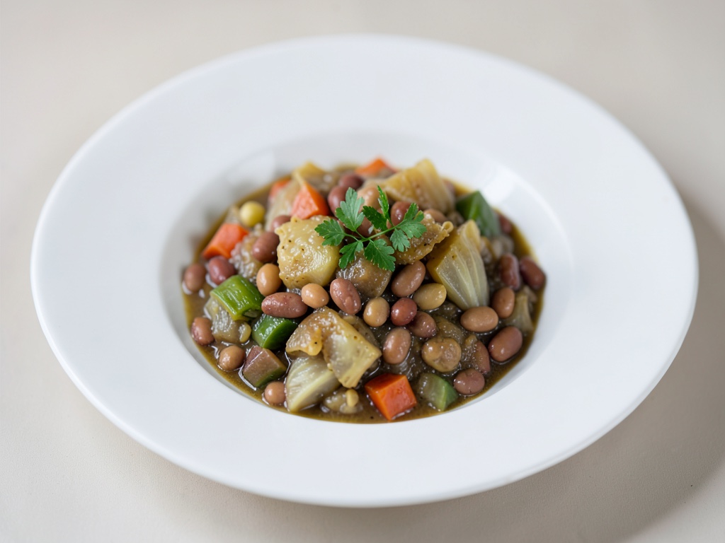 Confortante zuppa di cavolo riccio con fagioli