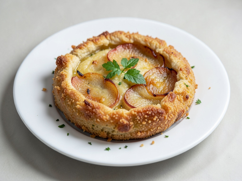 Torta di cipolle croccante con pasta lievitata