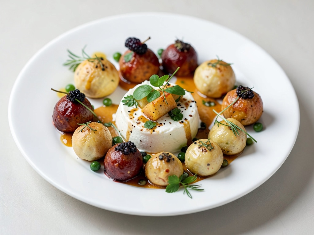 Creative palline di formaggio fresco in diverse varianti