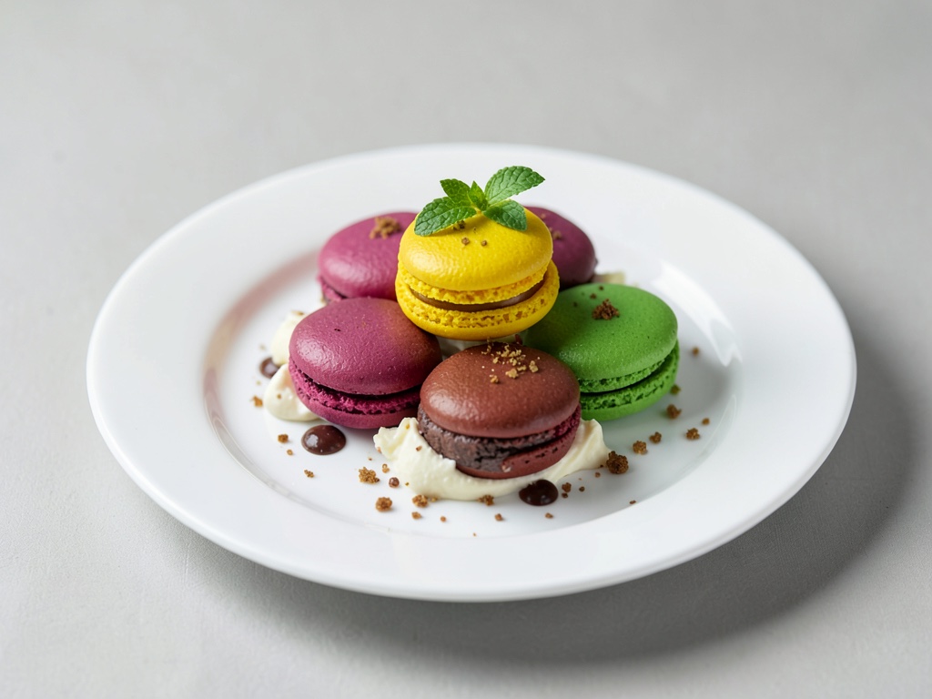 Macarons colorati con crema al cioccolato
