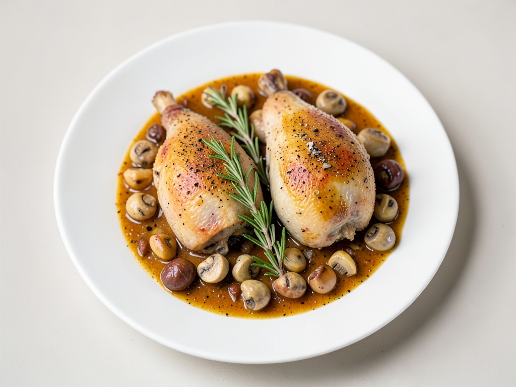 Anatra delle Vierländer con funghi e salsa fruttata
