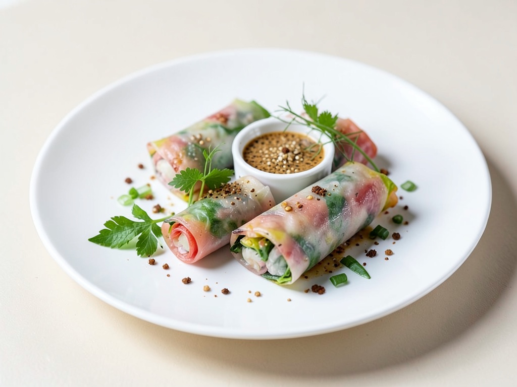 Rollini primaverili vietnamiti con salsa al sesamo