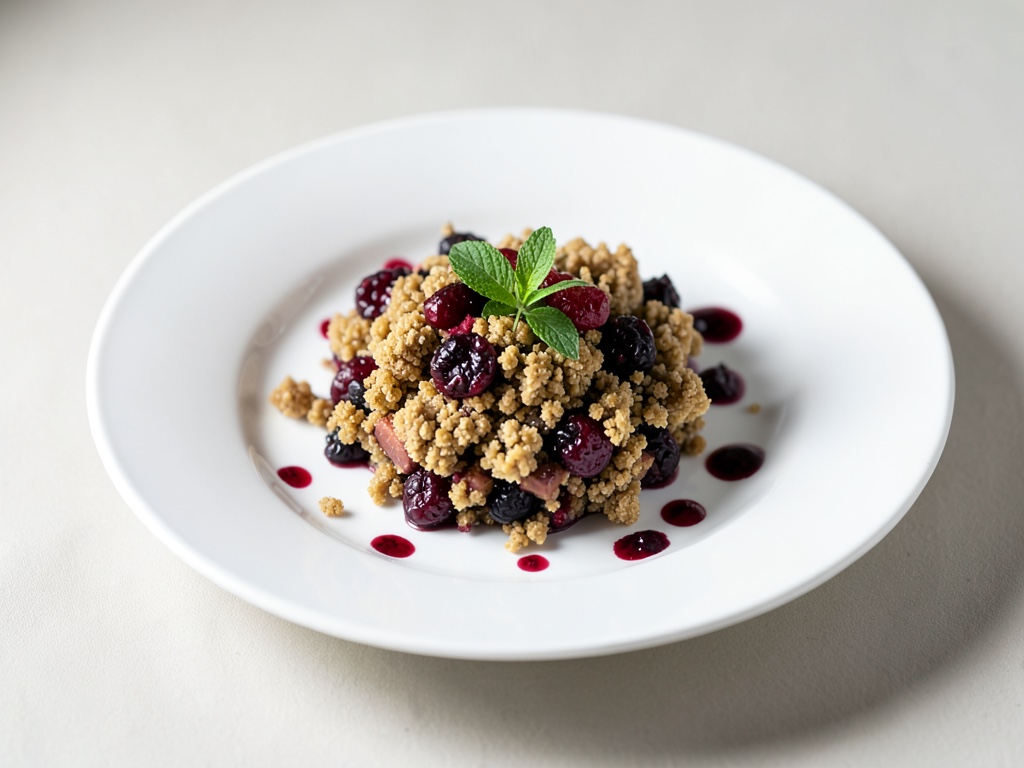 Knuspriges Vollkorn-Brombeer-Obst-Crumble