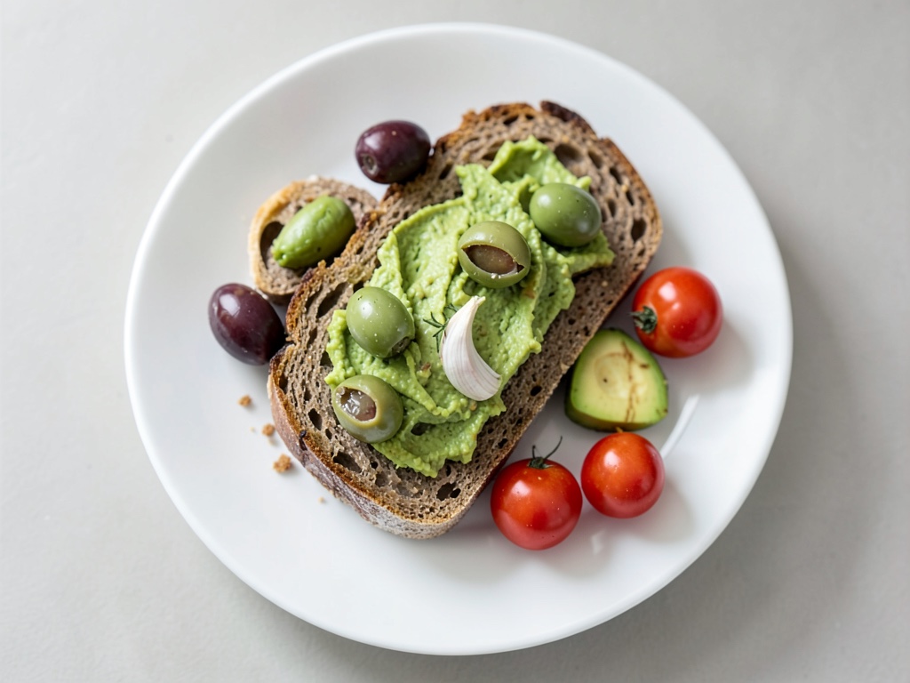 Pane integrale con crema di avocado