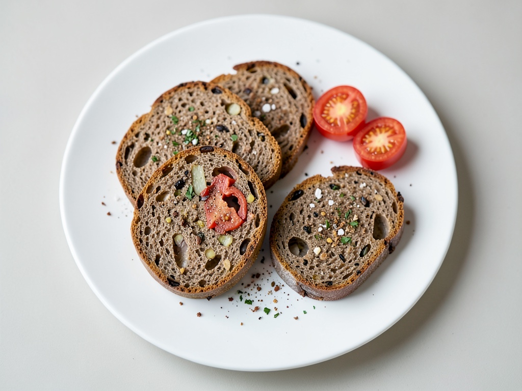 Pane integrale con pomodori