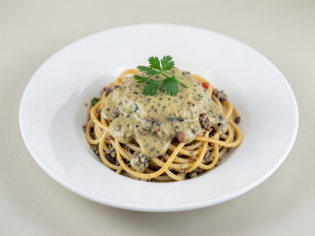 Spaghetti integrali con salsa cremosa al dente di leone