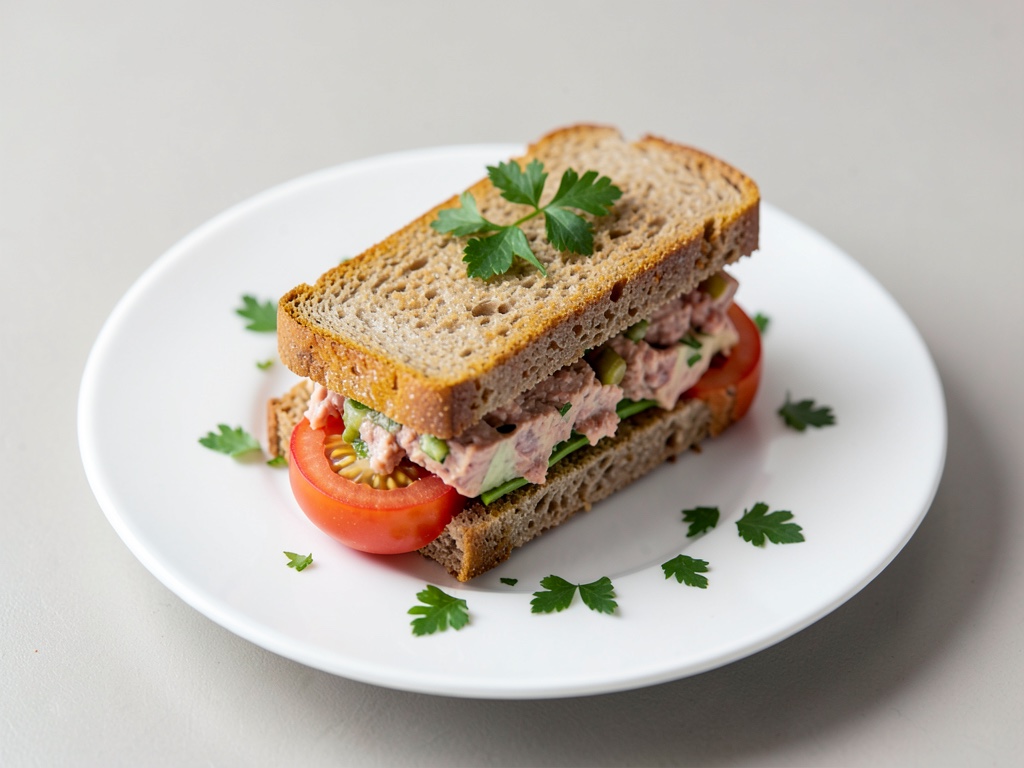 Sandwich integrale con tonno e pomodoro