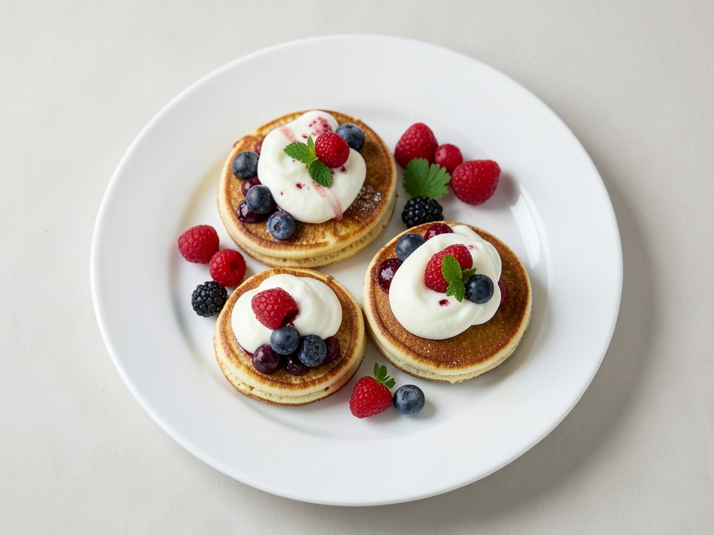 Waffle con crema al budino e frutti di bosco