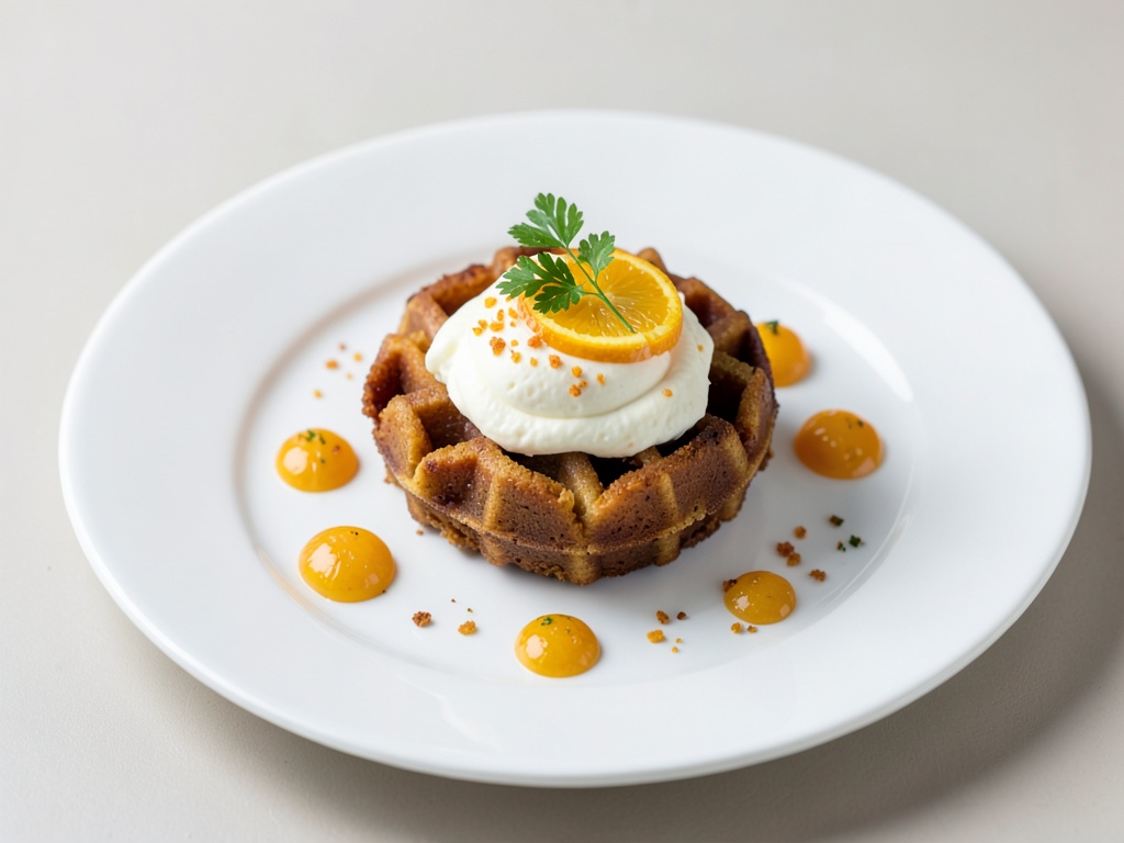 Torta waffle con crema all'arancia