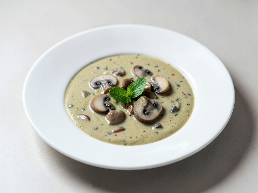 Zuppa cremosa di funghi selvatici