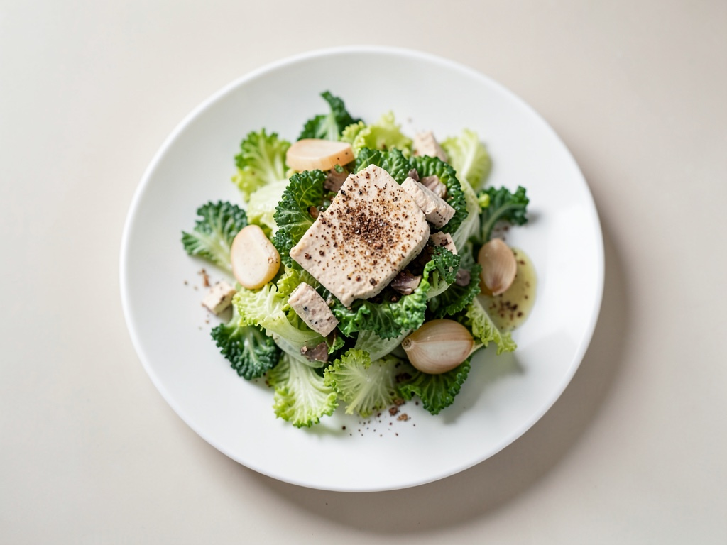 Insalata di cavolo tiepida con tofu