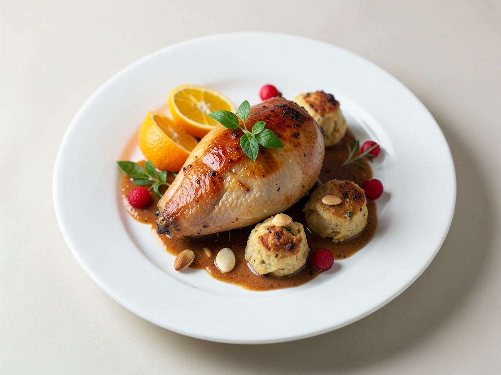 Anatra di Natale con arance e gnocchi di mandorle