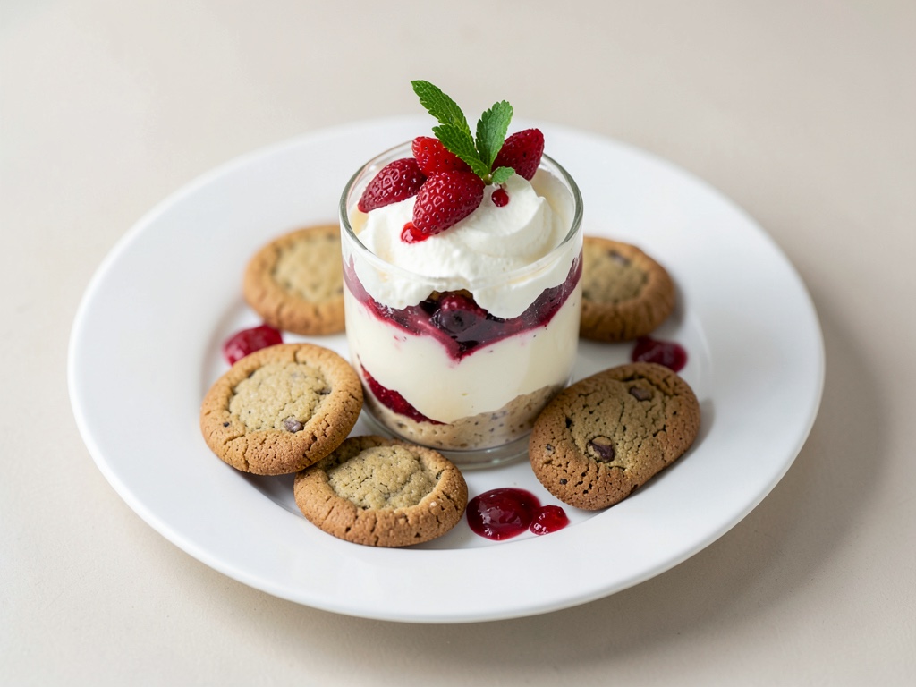 Parfait di gelato natalizio con biscotti