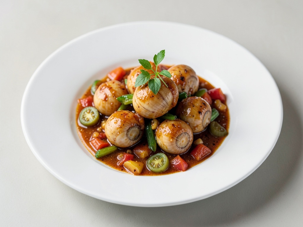 Lumache in salsa di verdure speziate