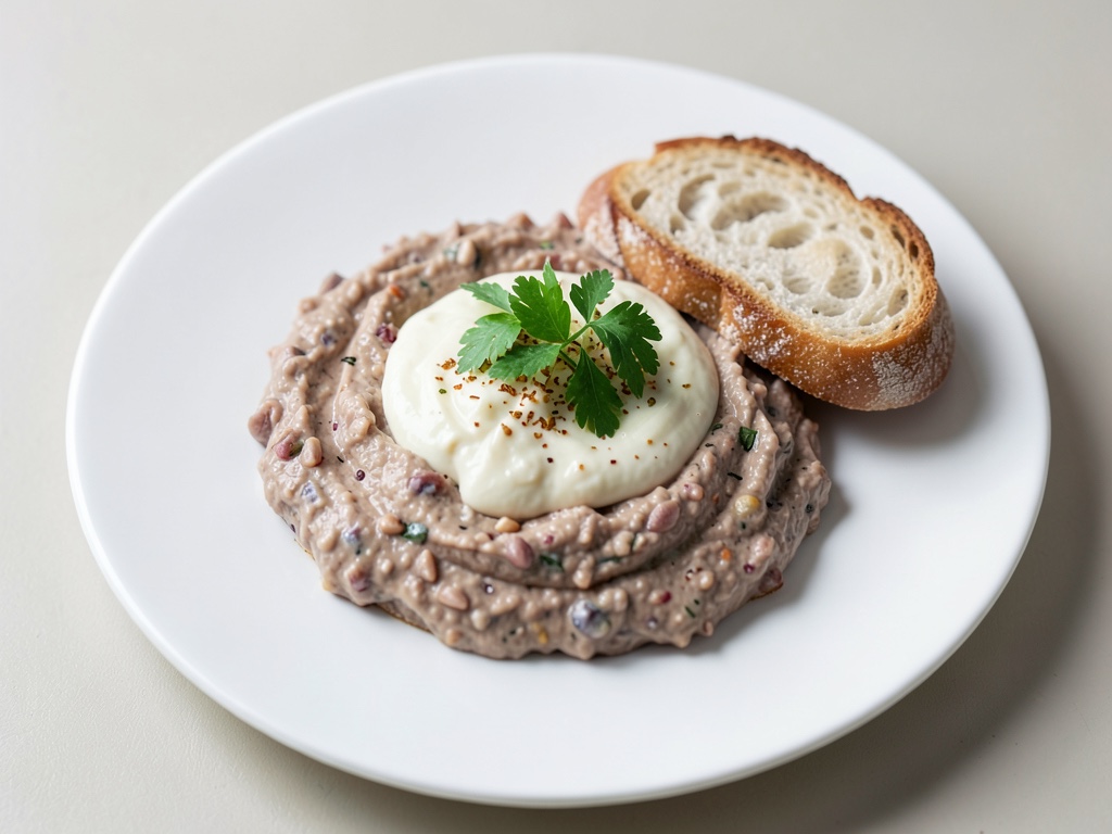 Pane di carne cremoso con baguette