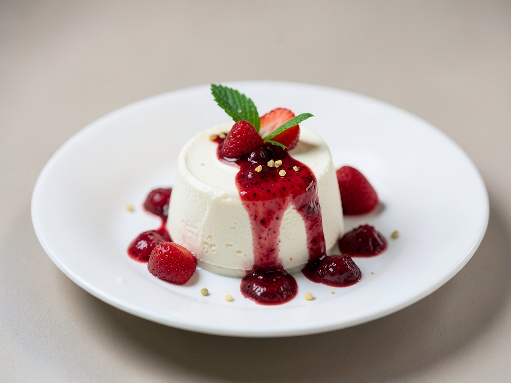 Cremige weiße Schokoladenmousse mit Erdbeer-Pfeffer-Konfitüre