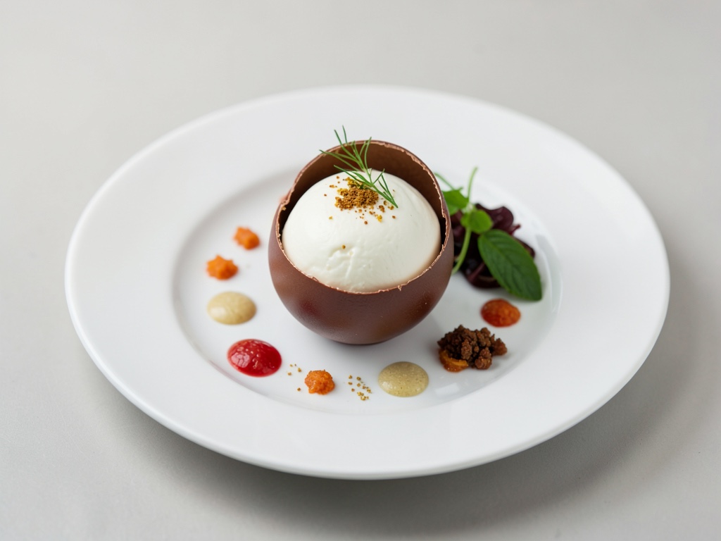 Weiße Mousse in Schoko-Eierschale
