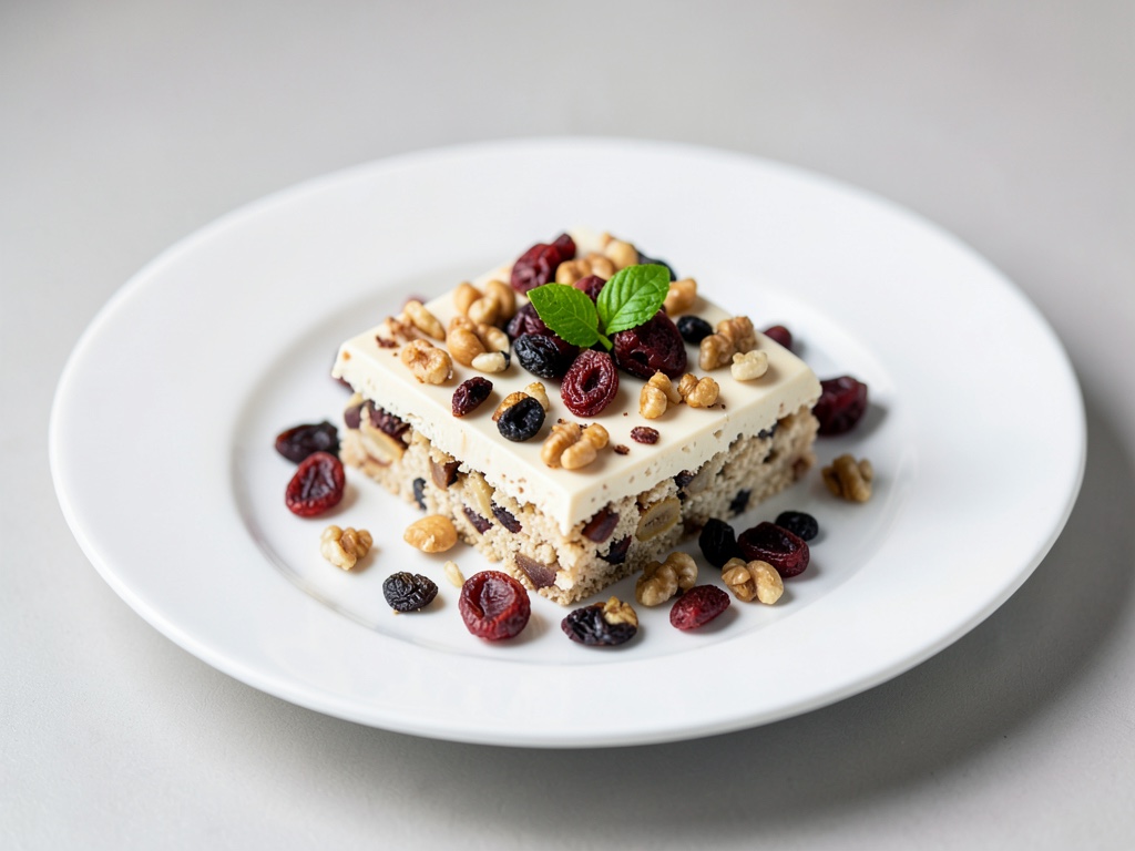 Barrette croccanti di cioccolato bianco con noci e frutta secca