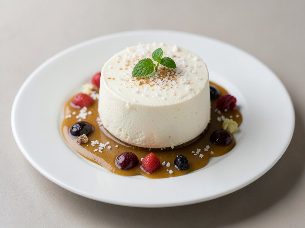 Mousse di cioccolato bianco soffice con cristalli di zucchero