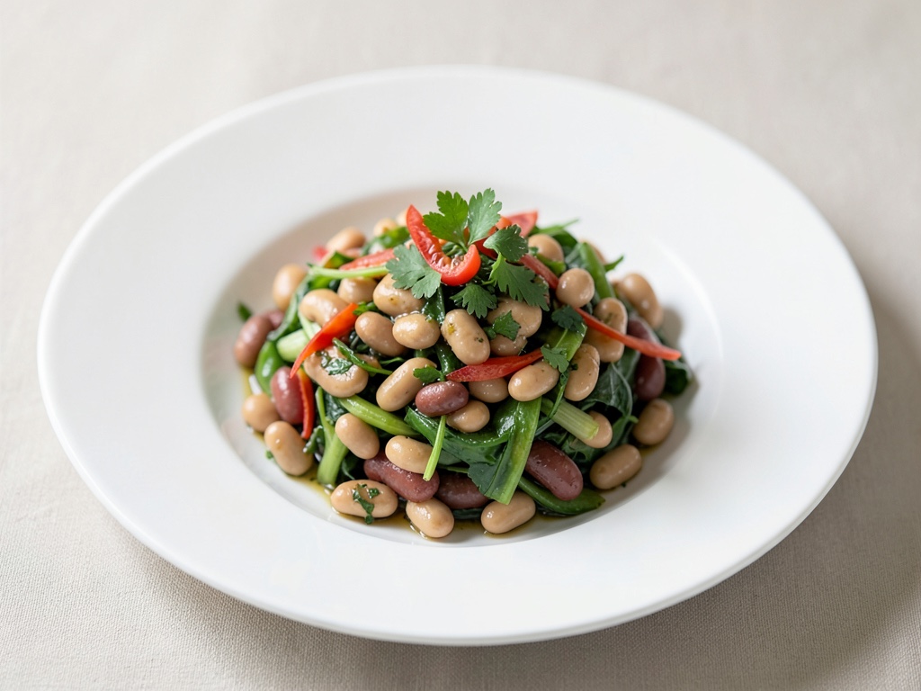 Insalata di fagioli freschi con erbe aromatiche