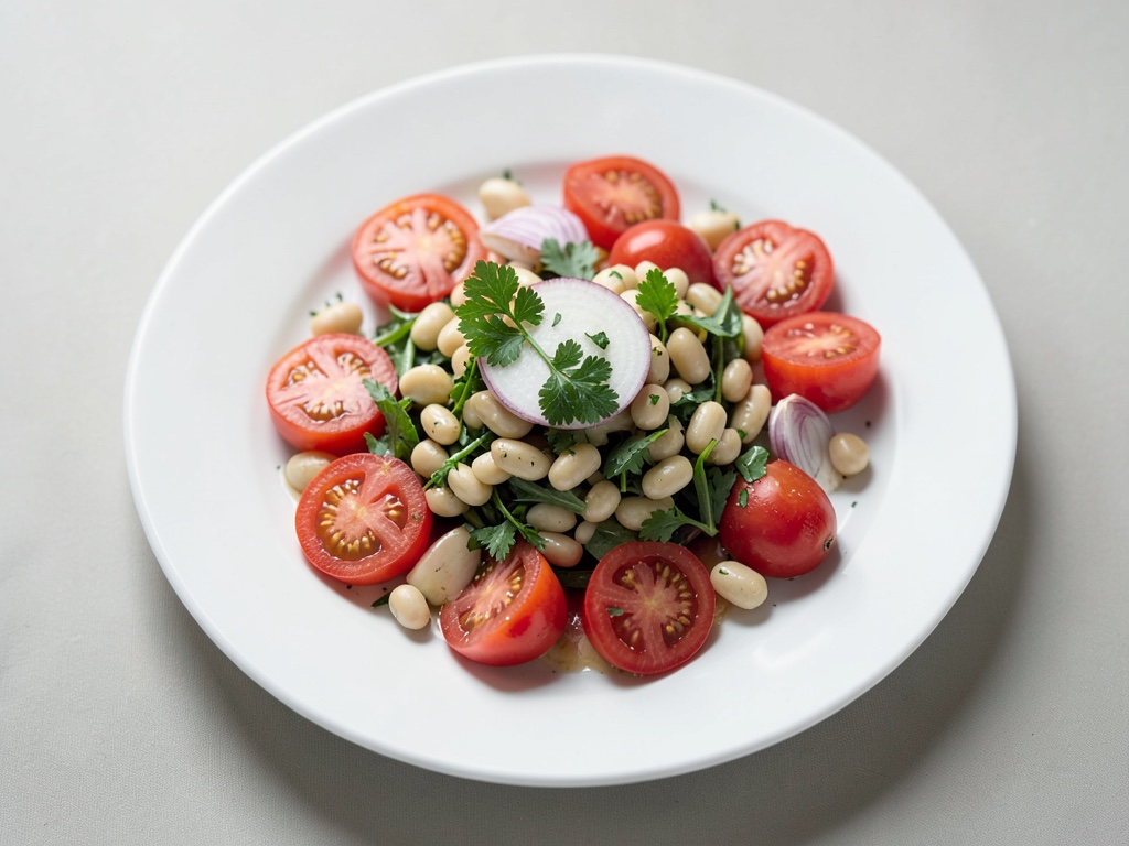 Insalata fresca di fagioli e pomodori