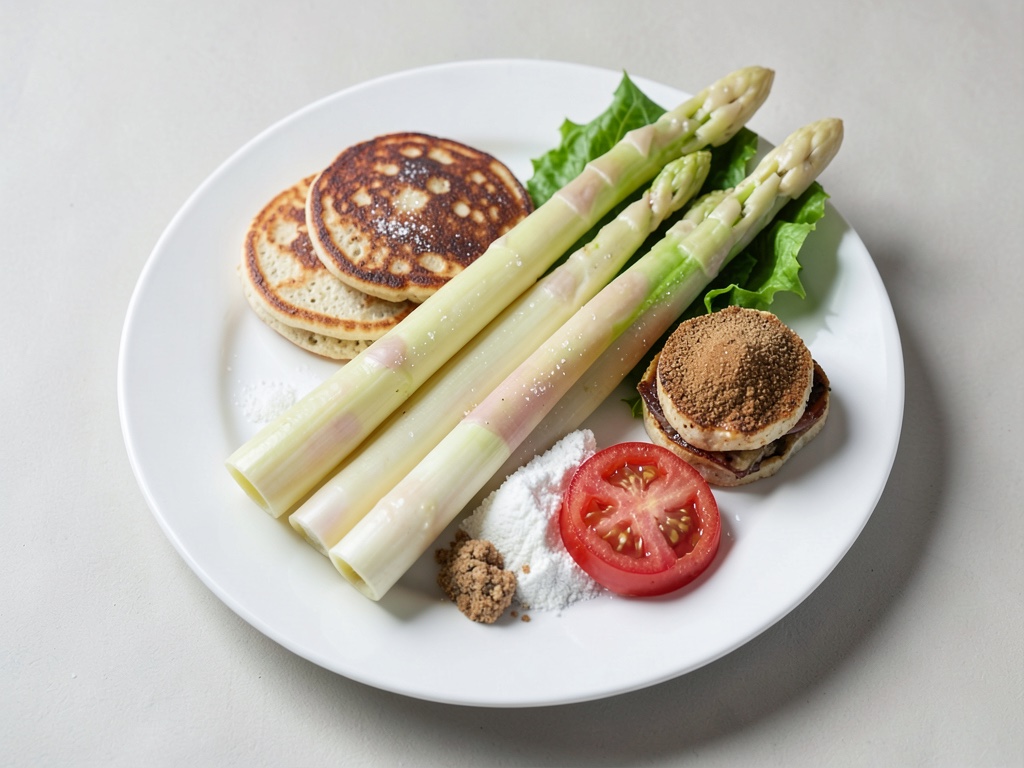 Asparago bianco con crêpes e insalata
