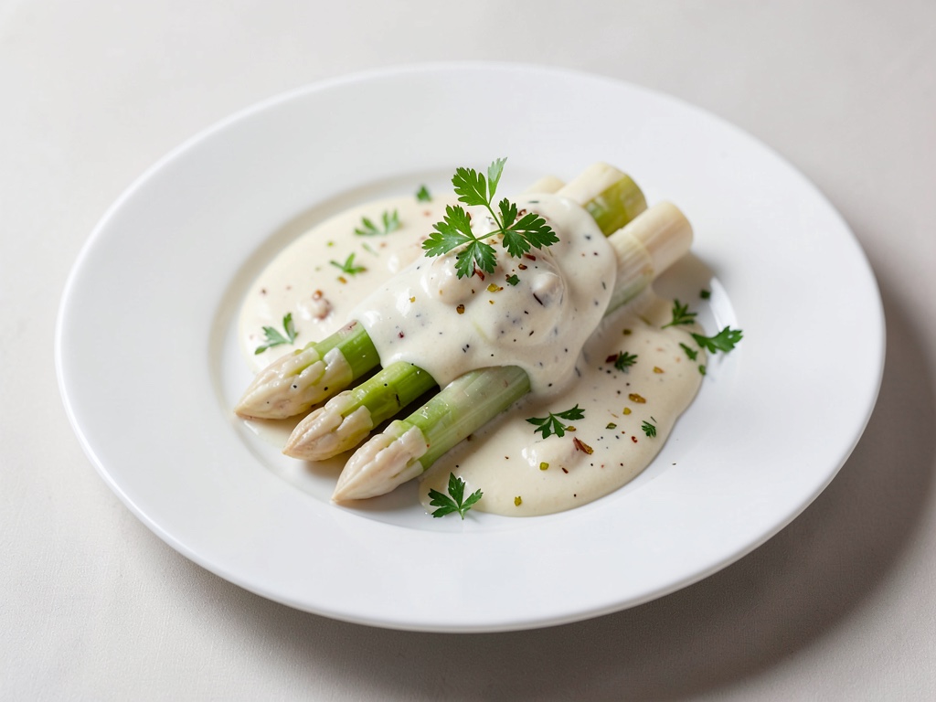 Asparago bianco tenero con olandese cremosa