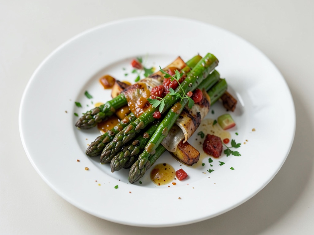 Asperges-légumes au four en sachet