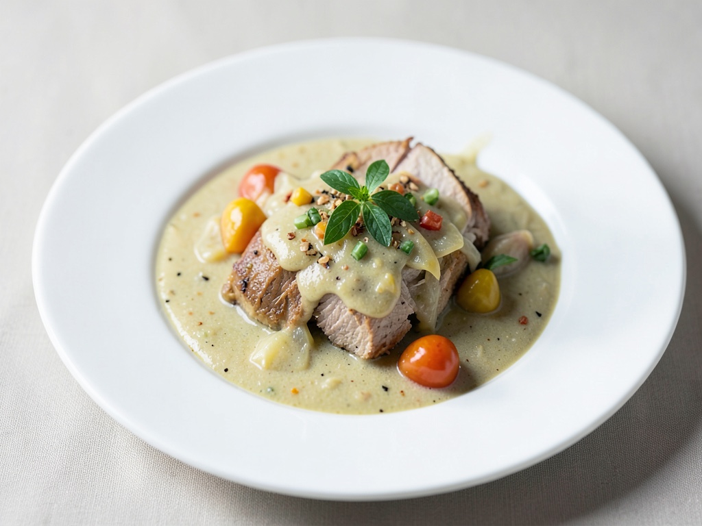 Cremiges Weißkohl-Curry mit Pute