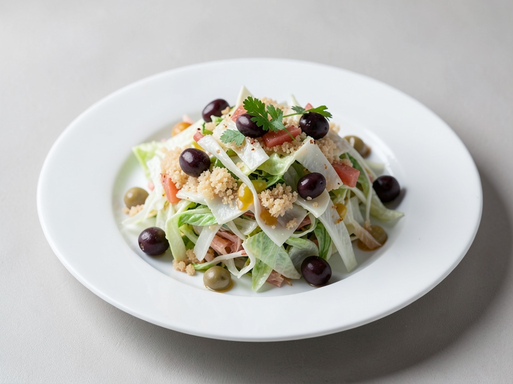 Insalata di cavolo bianco croccante con olive