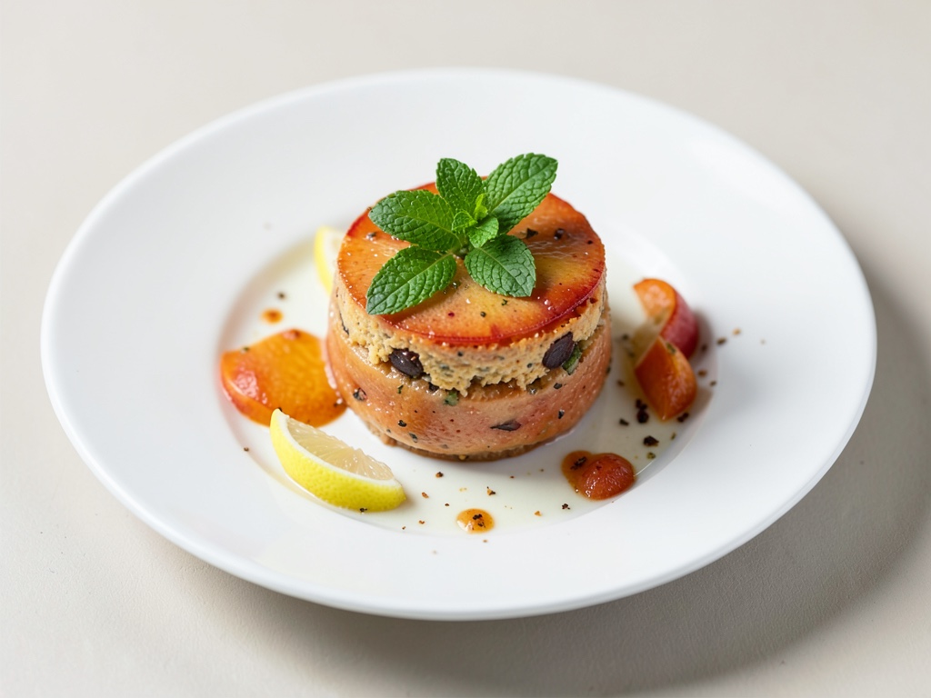 Bowl de pêche blanche rafraîchissante à la menthe et au citron