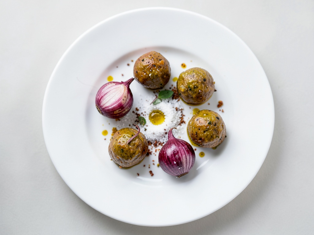Albóndigas de carne de caza fritas con verduras al horno