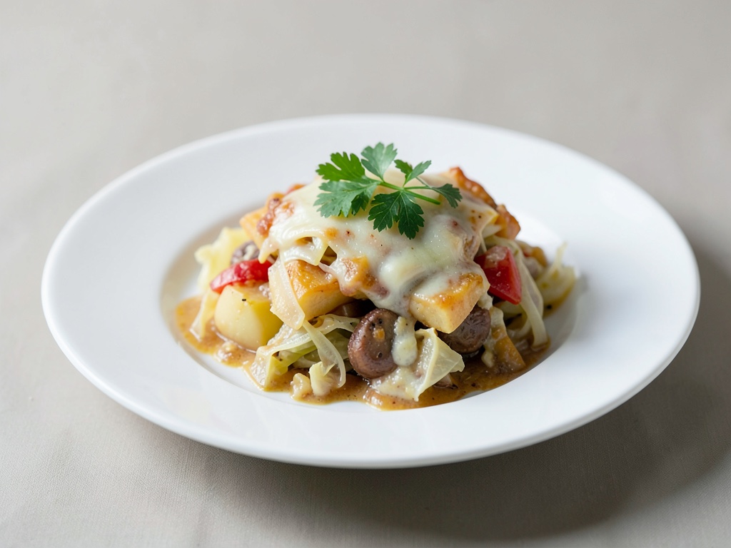 Gratin di verza e formaggio con schupfnudeln